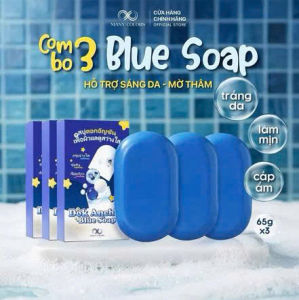 COMBO 3 Soap trắng da Chính hãng Dok Anchan Blue (Xà phòng Hoa Đậu Biếc) Many Colors xà phòng tắm trắng và dưỡng da body ( 3 XÀ BÔNG)