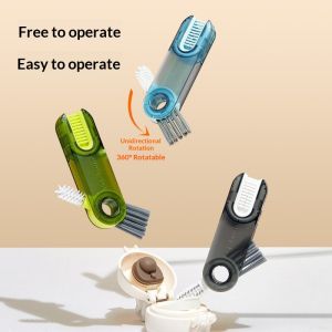 Bàn chải làm sạch cốc 3 trong 1 với thiết kế xoay 360 ° để làm sạch chai nắp và thu hẹp khoảng cách