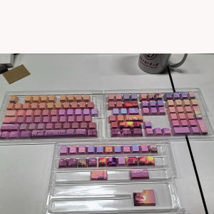 Wopier 127 Phím Tỏa Sáng Thông Qua hoa mận Cherry Hồ Sơ Keycap phím cơ PBT Dye-Sub Cherry MX Thiết Bị Chuyển Mạch Cho Gamer Bàn phím cơ