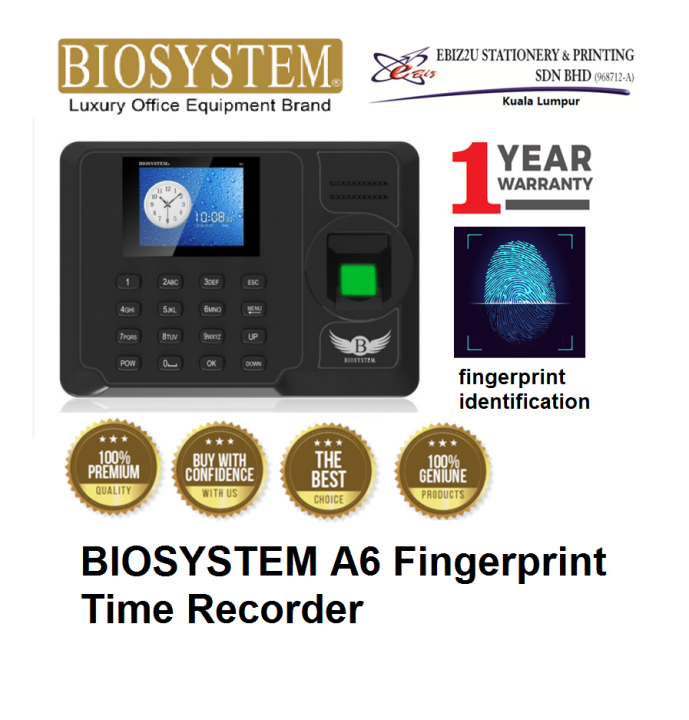 BIOSYSTEM HR ATTENDANCE SYSTEM FINGERPRINT A6 (Fingerprint Time