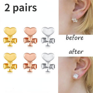 2 Pairs Women Fashion Adjustable Earring Lifter Earrings Backs Support Lifts Female Trend Jewelry Chic Accessories Wholesale New