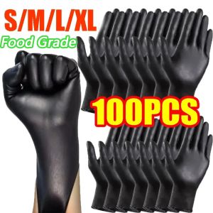 100pcs / box black clean food grade gloves black gloves for cooking disposable Tattoo gloves Sterile food contact hand gloves