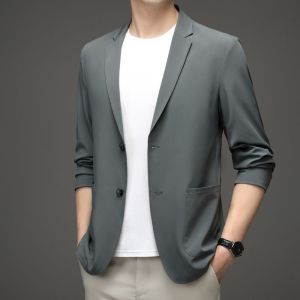 Mens Lightweight Casual Suit Jacket Fashion Slim Male Blazers Korean Style Plus Size Suit Jacket M-5XL