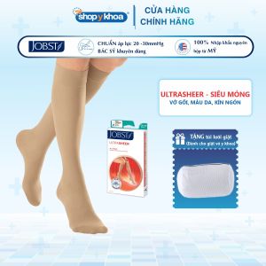 [CÓ QUÀ TẶNG] Vớ Y Khoa JOBST Ultrasheer Gối Màu Da Kín Ngón Suy Giãn Tĩnh Mạch Áp Lực 20-30mmHg (Tất Y Khoa)