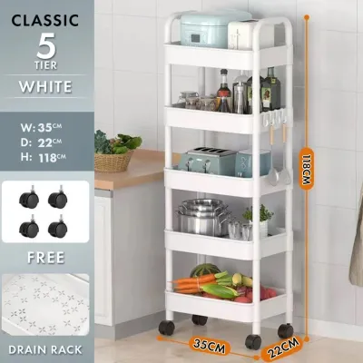 ⚡️LIKE BUG⚡️Eco Multifunction 3/4/5 Tier Trolley Storage Rack | Shelves Home Kitchen Rack Book Shelving Toys | Rak Dapur