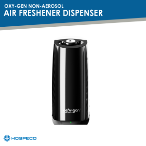 HOSPECO Oxy-gen Air Freshener and Odor Control System | Non-Aerosol Dispenser | (BLACK)