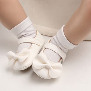 Baby Baptism Shoes Headband Set Cute Bowknot Mary Jane Flats Infant Girls 0-18 Months