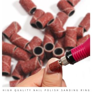 80 120 180 Sanding Band for Bits Grinding Ring Electric Machine Accessory 100 Pcs Pack Nail Sanding Bands