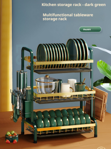 Draining Rack Sturdy Dish Rack Large Capacity Detail No Wobbling Space Saving Home Users Stable