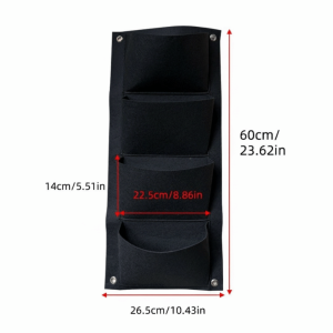 NALANILI Black Felt Plant Grow Bag Non-Woven Fabric Wall-Mounted Flower Growing Bag Felt Material Planting Bag Wall Greening