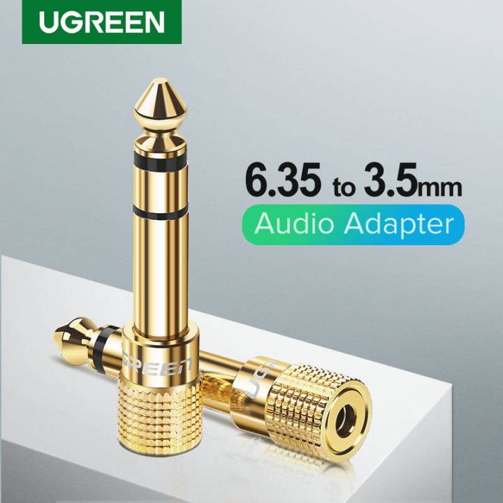 6.35mm (1/4 Inch) Stereo Plug to 3.5mm Stereo Jack Adapter - Gold Plated
