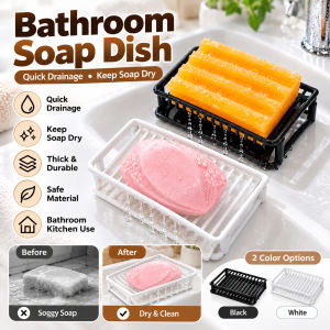 Double Layer Water Draining Soap Box Keeps Soap Dry Soap Dish Plastic Drain Soap Box For Bathroom Home Use