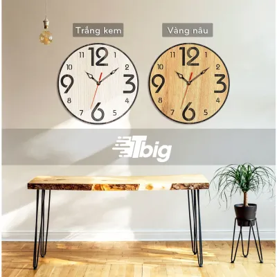 Đồng hồ treo tường kim trôi bằng gỗ CLOCK DECOR cắt laser decor sang trọng thiết kế hiện đại