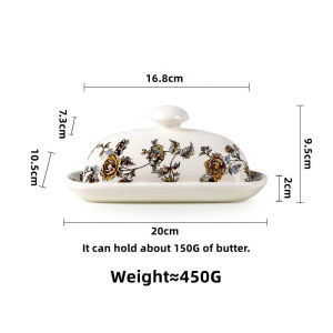 Omk gốm sứ Mỹ đĩa đựng bơ với nắp bơ thủ môn cho truy cập bơ hộp có thể lưu trữ 150g của bơ