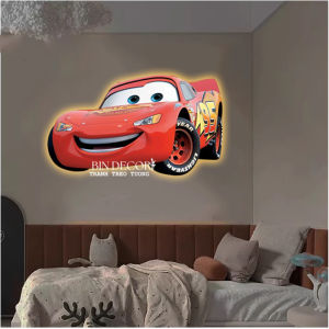 (HÌNH THẬT) Tranh treo tường đèn led mc queen trang trí decor phòng bé trai quà tặng kèm đinh