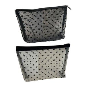 Breathable Meshes Cosmetic Storage Bag With Flocking Lining Spacious Clear Makeup Organizer For Essential