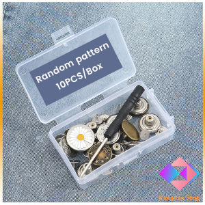 KANGBAN กระดุมขยายเอวกางเกงยีนส์ กระดุมโลหะ ถอดได้ ใช้ซ้ําได้ พร้อมไขควง พร้อมกล่อง 10 ชิ้น/20 ชิ้น Jeans buttons