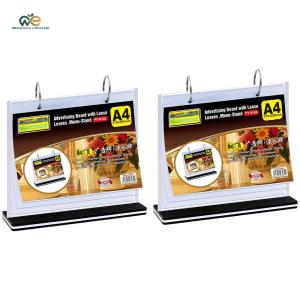 2pcs Menu Display Stand A4 Desktop Double Display Holder Acrylic for Picture Card Store Office Menu Retail Show[Winnereco Lifestyle]