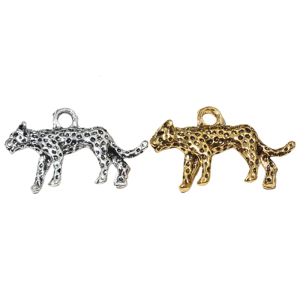20pcs Leopard Charm for Necklaces and Bracelets Alloy Pendants Metal Animal Ornament Making Accessories