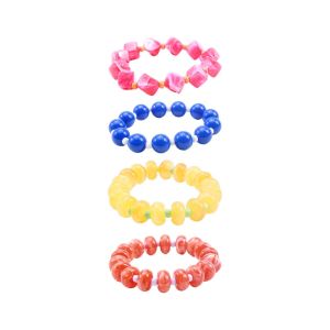 OEUVR Layered Beads Cactus Necklace Colorful Beads Stackable Necklace Bracelet Set Simple Charm Bohemian Collarbone Chain Women