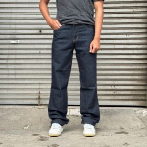 Celana Panjang Jeans Denim Reguler Standar Polos Simple Pria Black garmen