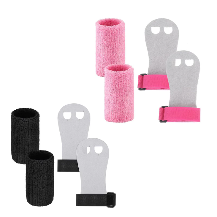 Kids Grip Gloves Wrist Support Gymnastics Grips Training Gloves and Wrist Wraps Fitness Set for Girl and Children