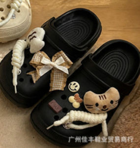 [Free Shipping] WomenS Cartoon Clogs 2026 New Summer Style Thick-Soled Height-Increasing Soft-Soled Non-Slip And With A Toe-Covering Design
