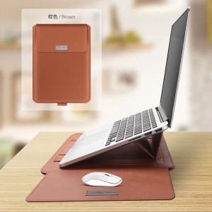 Laptop PU Leather Case for Macbook Dell HP Microsoft 13.3 14 15.6 Inch w/ Stand Mouse Pad Business Sleeve
