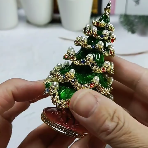 Elegant Green Ornament Container Unique Christmas Tree Rings Box Practical Accessory Storage Container
