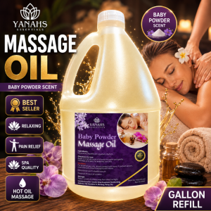 Baby Powder Massage Oil - 1 Gallon Large Capacity Soothing Body & Relaxation Essential Oil Moisturizing Skin Therapy