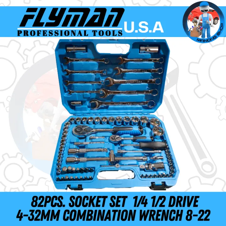 Flyman Socket Sets with Variations 1/4'' Drive and 1/2'' Drive Heavy ...