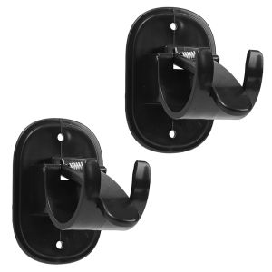 2ชิ้นตัวหนีบราวผ้าม่านที่หนีบสปริงยึดสำหรับเปิดที่ยึดแท่งยึดไม่ทำเครื่องหมายขายึดม่านประตูตะขอแกนยืดสไลด์