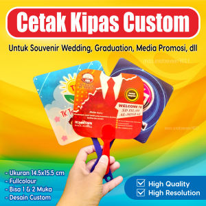 Cetak Custom Kipas Souvenir Murah | Kipas Tangan PVC | Cetak 2 Sisi Gambar | FREE DESAIN SUKA - SUKA