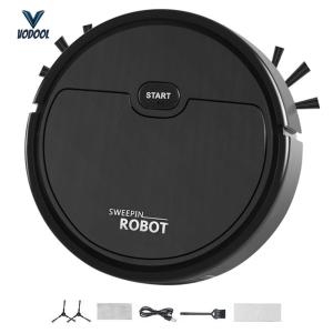 3-in-1 Smart Robot Vacuum Cleaner Ultra-Thin USB Rechargeable Robot Vacuum Smart Navigation Low Noise Ideal for Pet Hair Hard Floor Carpet [Vodool Center]