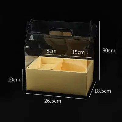Transparent Acetate Flower Mini Cake Gift Box Includes Divider For Birthday Celebration Gift packaging box surprise box suitable for birthday parties