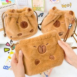 Capybara Plush Handbag Bag Cartoon Rucksack Travel Backpack Capibara Plush Pouch Stationery Boy Girls Birthday Gifts