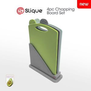 SLIQUE Avotech 4pcs Chopping Board Set with Stand Kitchen Preparation Tools