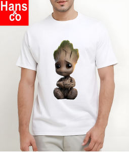 Kaos Pria 3 Dimensi Motif Groot Kayu Tshirt Oblong Katun 24s H0179 By Hans & Co