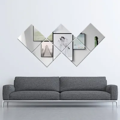 HD Full-Length Mirror Stitching Square Glass Mirror Whole Body Wall Pasted Mirror Sticker Wall Glass Self Adhesive DIY Mirror Suitable for Bathroom Living Room