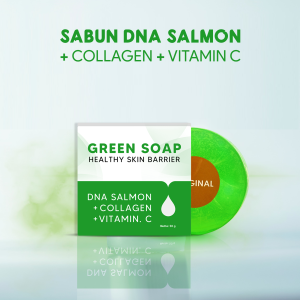 Sabun Hijau DNA Salmon Kolagen Vitamin C Original Bpom 50 gr