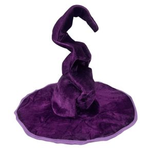 TANFU Gothic Witch Hat Tall Pointed Cone Top Large Wide Brim Cosplay Witch Cap Breathable Without Collapsing Halloween Wizard Hat Women
