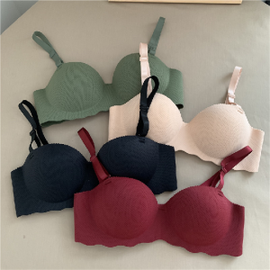 Lizida ผู้หญิงสีทึบ Push-Up ยกทรงยกกระชับรูปฝ่ามือถ้วยแหวนไร้โลหะชุดชั้นใน