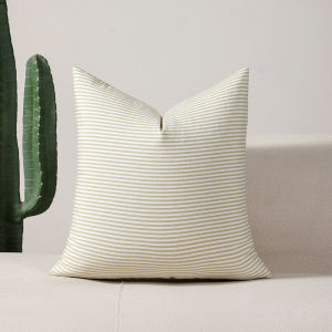 Grass Green Plaid Sofa Cushion Cover 30X50/40X40/45X45/50X50CM Strip Home Hotel Office Couch Seat Decor Waist Throw Pillow Case