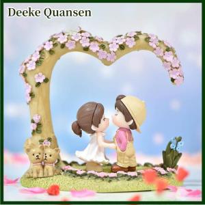 Deeke 1 cặp nhảy múa cặp vợ chồng thu nhỏ Máy tính để bàn trang trí nhà bánh trang trí quà tặng Nhà búp bê