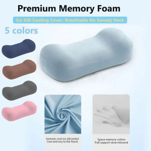 Memory Foam Pillow Cooling Ice Silk Cervical Neck Support Bantal Peluk Office Nap Lumbar