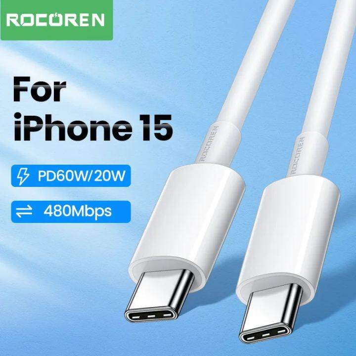 Rocoren Pd W Usb Type C To Type C Data Cable For Iphone Pro Usb C