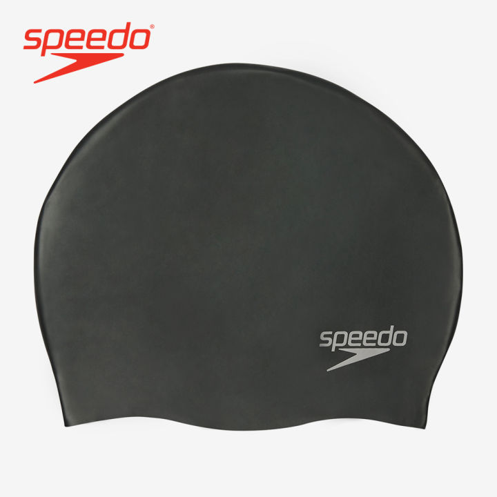 Speedo Men & Women Fitness Swim Caps Plain Moulded - Black - 8-709849097