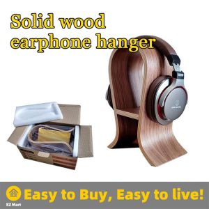 【Fast Shipping】 Headphone Holder U Shape Wooden Headphones Stand Holder Universal Head Mounted Hook Desk Display Shelf Earphone Bracket Hanger Wooden Earphone Holder
