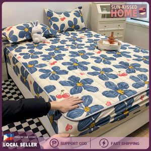 Flower Bedding Set Single/Queen/King Cotton Mattress Protector Comfortable BedSheet Mattress Cover