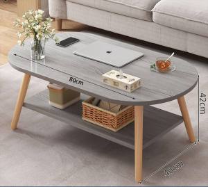 Simple coffee table small dining table apartment modern home living room Nordic double-layer center table